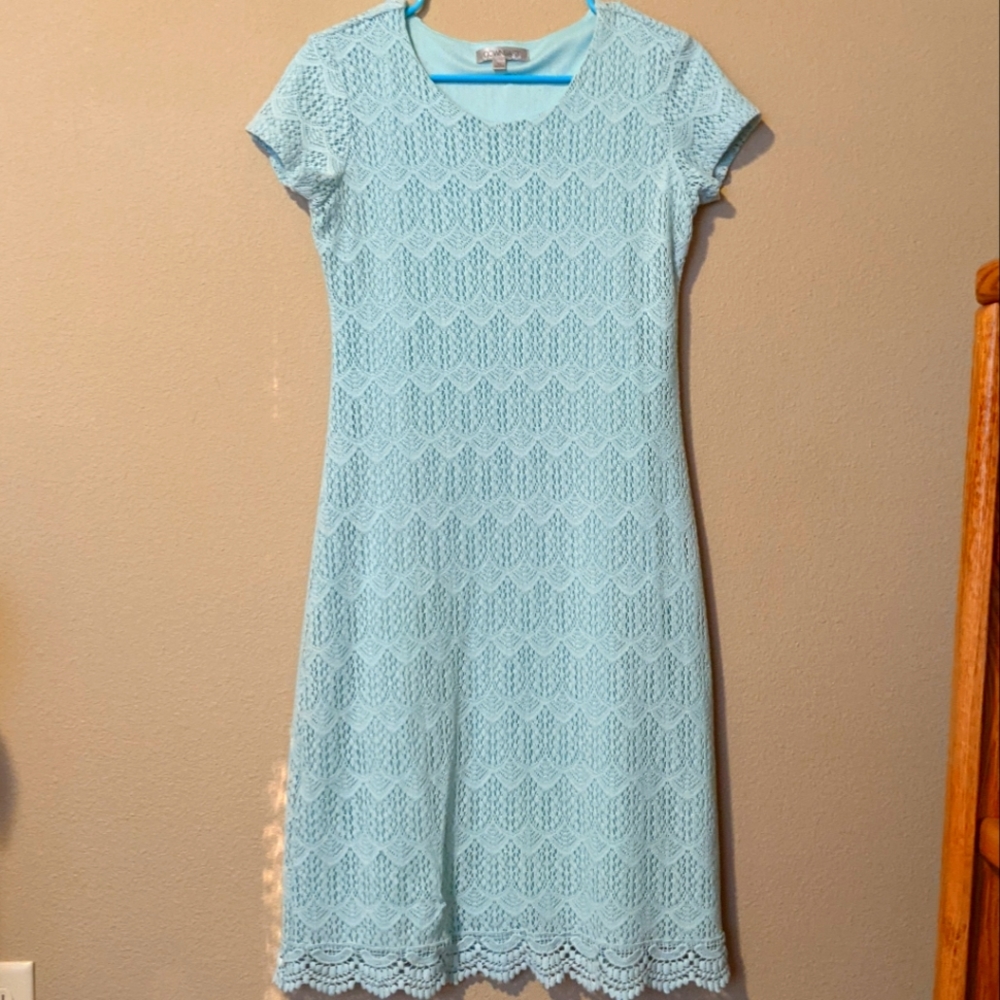 DownEast Peaceful Lace dress in blue, size 12